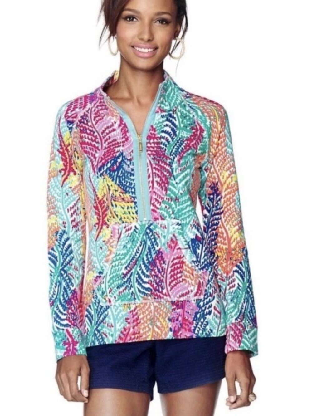Share Lilly Pulitzer Women's Electric Feel Skipper popover Size XL With Kangaro